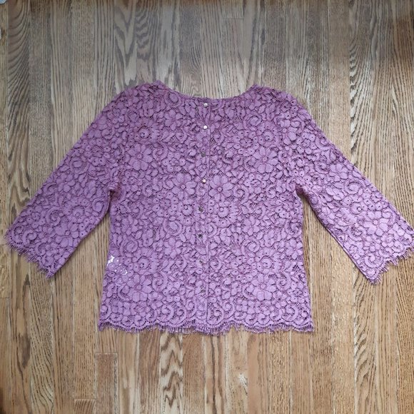 3/4 sleeve lilac lace top - Picture 2 of 2